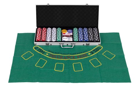 Zestaw Do Pokera i Blackjacka ModernHome 500 Żetonów – Walizka, Mata, Kości Zestaw Do Pokera i Blackjacka ModernHome 500 Żetonów – Walizka, Mata, Kości