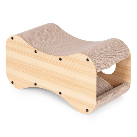 Drapak Tekturowy Dla Kota Petsi Leżak Z Tunelem I Pomponami 2w1 55x28x29 Cm Drapak Tekturowy Dla Kota Petsi Leżak Z Tunelem I Pomponami 2w1 55x28x29 Cm
