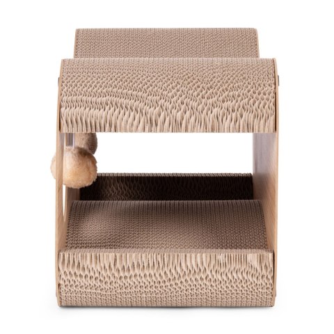 Drapak Tekturowy Dla Kota Petsi Leżak Z Tunelem I Pomponami 2w1 55x28x29 Cm Drapak Tekturowy Dla Kota Petsi Leżak Z Tunelem I Pomponami 2w1 55x28x29 Cm