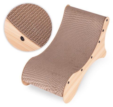 Drapak Dla Kota Petsi Leżak Tekturowy Z Ramą MDF 2w1 - 55x28x29 Cm Drapak Dla Kota Petsi Leżak Tekturowy Z Ramą MDF 2w1 - 55x28x29 Cm