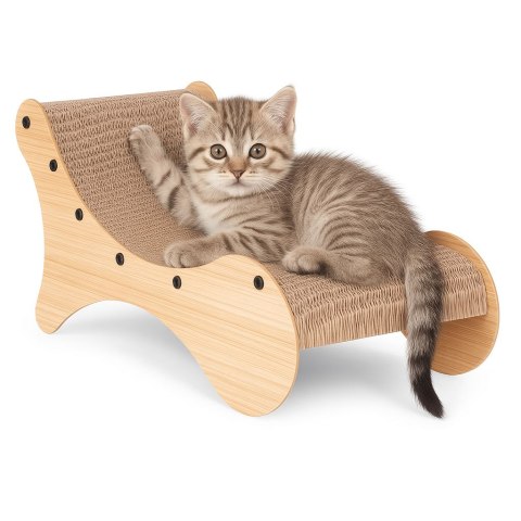 Drapak Dla Kota Petsi Leżak Tekturowy Z Ramą MDF 2w1 - 55x28x29 Cm Drapak Dla Kota Petsi Leżak Tekturowy Z Ramą MDF 2w1 - 55x28x29 Cm