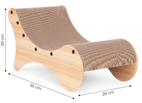 Drapak Dla Kota Petsi Leżak Tekturowy Z Ramą MDF 2w1 - 55x28x29 Cm Drapak Dla Kota Petsi Leżak Tekturowy Z Ramą MDF 2w1 - 55x28x29 Cm
