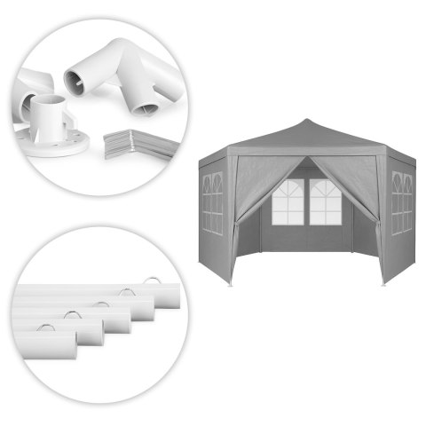 Pawilon Ogrodowy MultiGarden 2x2x2 m – Namiot Eventowy, 6 Ścian, Wodoodporny, Szary Pawilon Ogrodowy MultiGarden 2x2x2 m – Namiot Eventowy, 6 Ścian, Wodoodporny, Szary