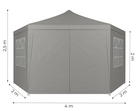 Pawilon Ogrodowy MultiGarden 2x2x2 m – Namiot Eventowy, 6 Ścian, Wodoodporny, Szary Pawilon Ogrodowy MultiGarden 2x2x2 m – Namiot Eventowy, 6 Ścian, Wodoodporny, Szary