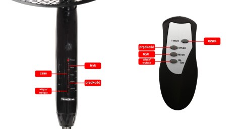Wentylator Stojący 45W Longwell H-068 – Pilot, Timer, 3 Tryby, 5 Łopatek
