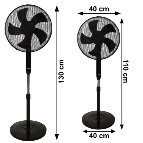 Wentylator Stojący 45W Longwell H-068 – Pilot, Timer, 3 Tryby, 5 Łopatek