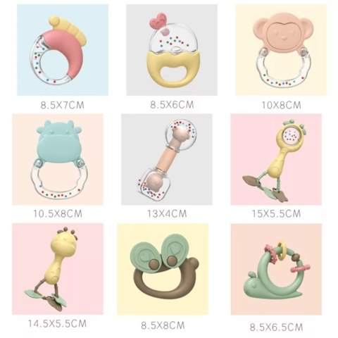 Zestaw Grzechotek Gryzaków Walizka Wieloryb 10 Elementów Suszarki Dla Niemowląt