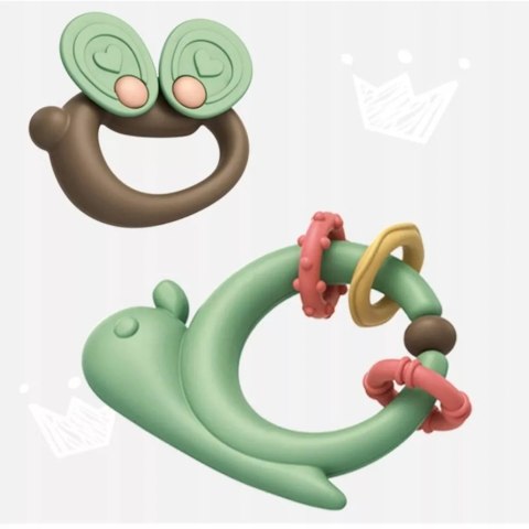 Zestaw Grzechotek Gryzaków Walizka Wieloryb 10 Elementów Suszarki Dla Niemowląt