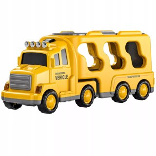 Zestaw Budowlany Laweta + 4 Pojazdy – Efekty Świetlne, Dźwiękowe, Napęd Pull-Back