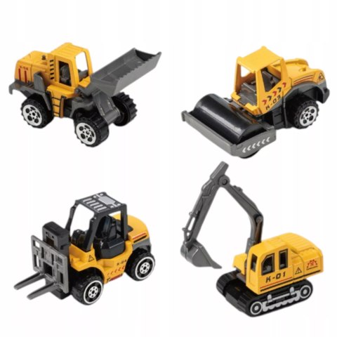 Zestaw Budowlany Laweta + 4 Pojazdy – Efekty Świetlne, Dźwiękowe, Napęd Pull-Back