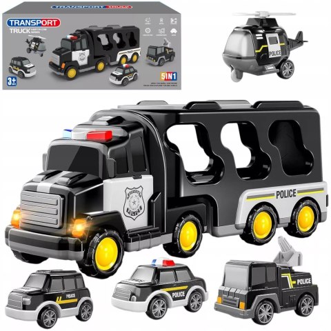 Laweta Policyjna Z Pojazdami – Efekty Świetlne i Dźwiękowe, Pull-Back