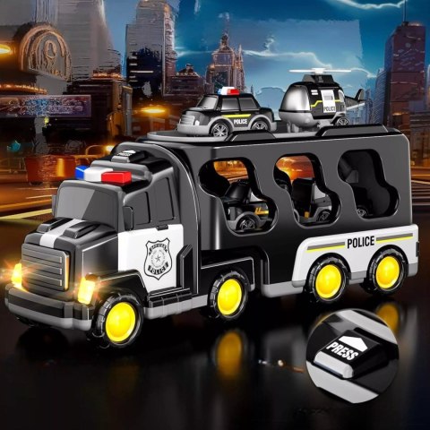 Laweta Policyjna Z Pojazdami – Efekty Świetlne i Dźwiękowe, Pull-Back