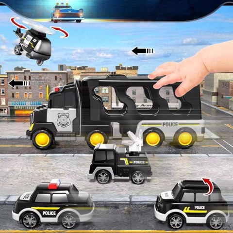 Laweta Policyjna Z Pojazdami – Efekty Świetlne i Dźwiękowe, Pull-Back