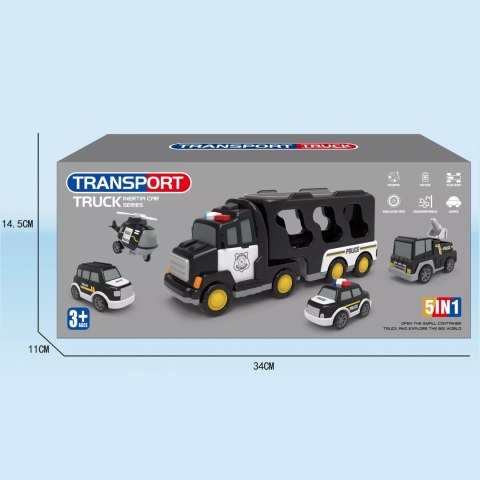 Laweta Policyjna Z Pojazdami – Efekty Świetlne i Dźwiękowe, Pull-Back