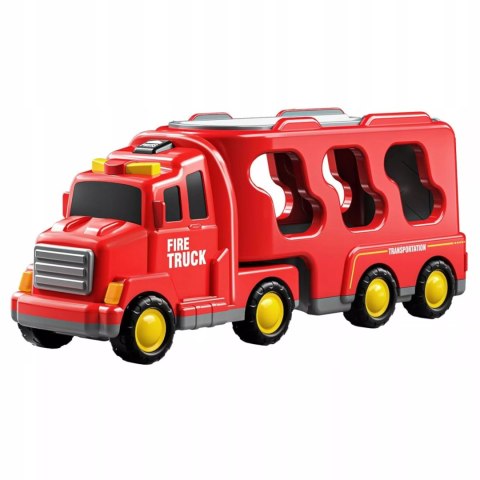 Zestaw Straży Pożarnej Z Lawetą – 6 Pojazdów, Efekty Świetlne i Dźwiękowe