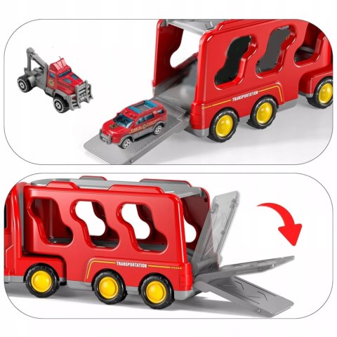 Zestaw Straży Pożarnej Z Lawetą – 6 Pojazdów, Efekty Świetlne i Dźwiękowe