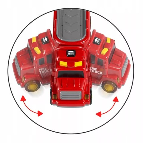 Zestaw Straży Pożarnej Z Lawetą – 6 Pojazdów, Efekty Świetlne i Dźwiękowe