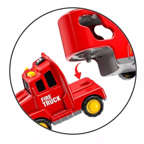 Zestaw Straży Pożarnej Z Lawetą – 6 Pojazdów, Efekty Świetlne i Dźwiękowe