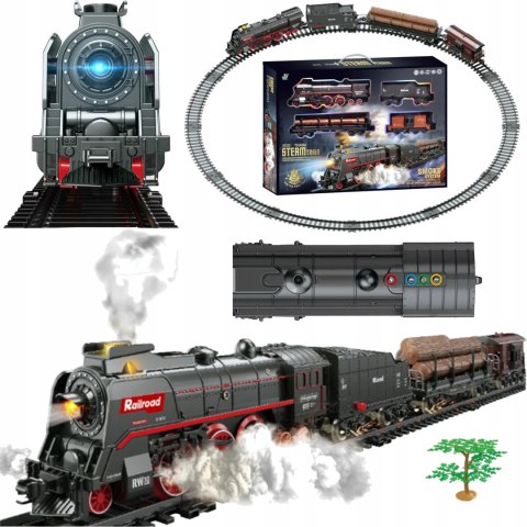 Kolejka Elektryczna Dla Dzieci – Lokomotywa Z Parą, Światłem I Wagonami