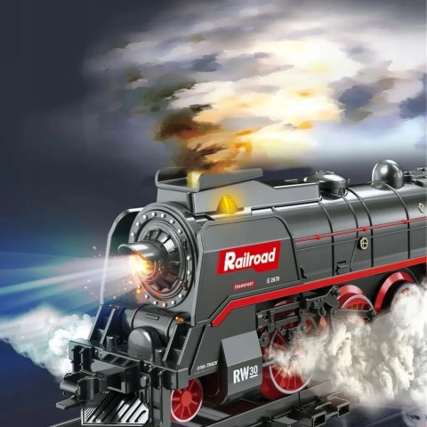 Kolejka Elektryczna Dla Dzieci – Lokomotywa Z Parą, Światłem I Wagonami