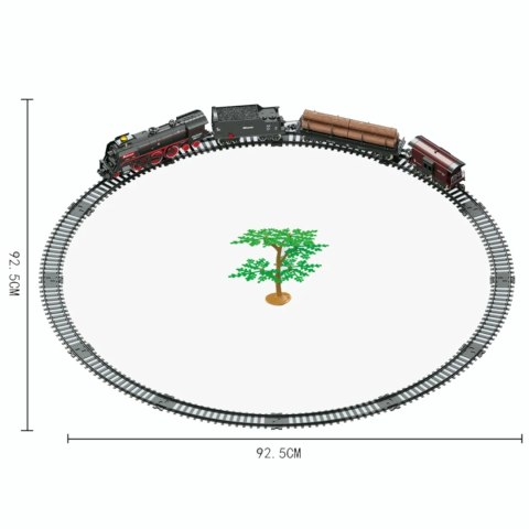 Kolejka Elektryczna Dla Dzieci – Lokomotywa Z Parą, Światłem I Wagonami
