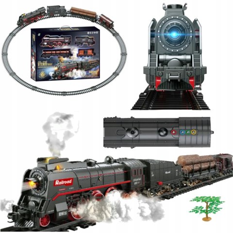 Kolejka Elektryczna Dla Dzieci – Lokomotywa Z Parą, Światłem I Wagonami