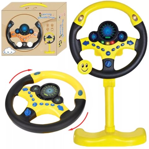 Interaktywna Kierownica Dźwiękowa Symulator Żółta 49x25 Cm