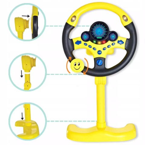 Interaktywna Kierownica Dźwiękowa Symulator Żółta 49x25 Cm