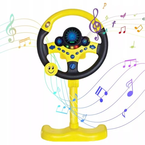 Interaktywna Kierownica Dźwiękowa Symulator Żółta 49x25 Cm