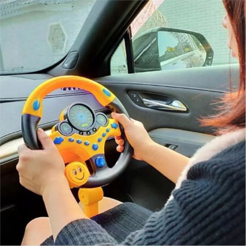 Interaktywna Kierownica Dźwiękowa Symulator Żółta 49x25 Cm