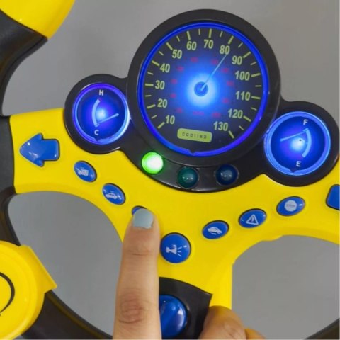 Interaktywna Kierownica Dźwiękowa Symulator Żółta 49x25 Cm
