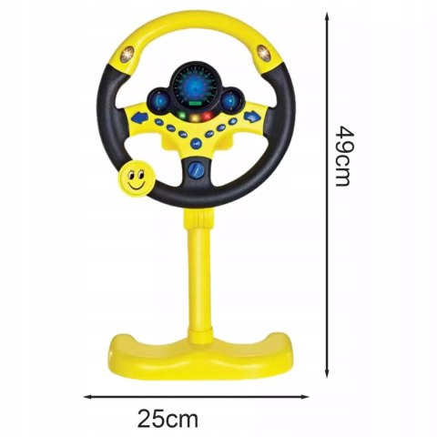 Interaktywna Kierownica Dźwiękowa Symulator Żółta 49x25 Cm