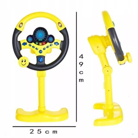 Interaktywna Kierownica Dźwiękowa Symulator Żółta 49x25 Cm