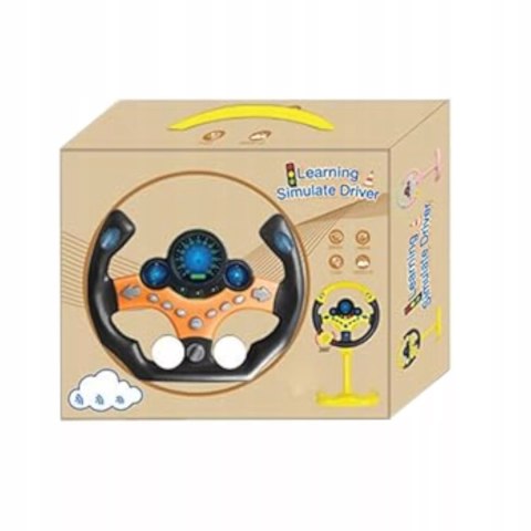 Interaktywna Kierownica Dźwiękowa Symulator Żółta 49x25 Cm