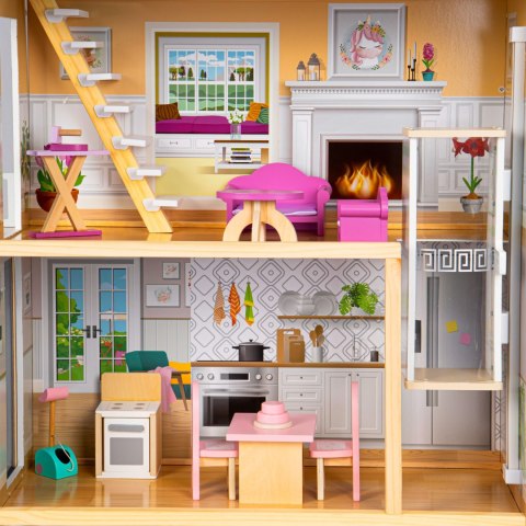 Domek dla Lalek Drewniany ECOTOYS MAYA 138 cm 28 Mebelków
