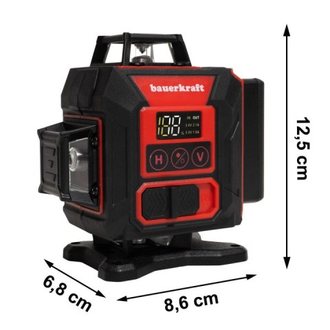Poziomica Laserowa 4D 360° Bauerkraft – Zielony Laser, Pilot, IP54, 16 Linii Poziomica Laserowa 4D 360° Bauerkraft – Zielony Laser, Pilot, IP54, 16 Linii
