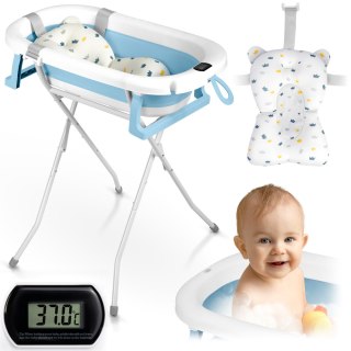 Składana Wanienka Dla Niemowląt RicoKids – Termometr LCD, Wkładka, Stelaż