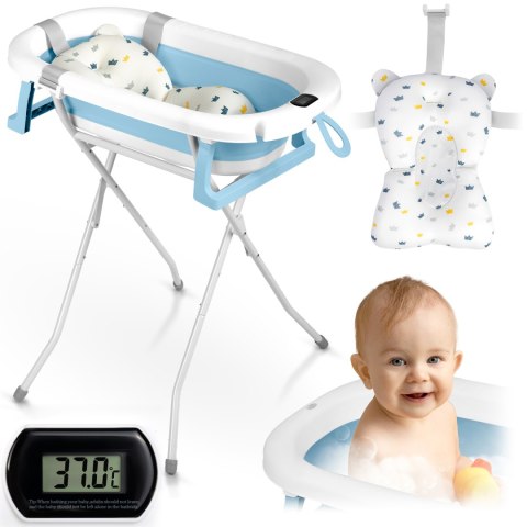 Składana Wanienka Dla Niemowląt RicoKids – Termometr LCD, Wkładka, Stelaż