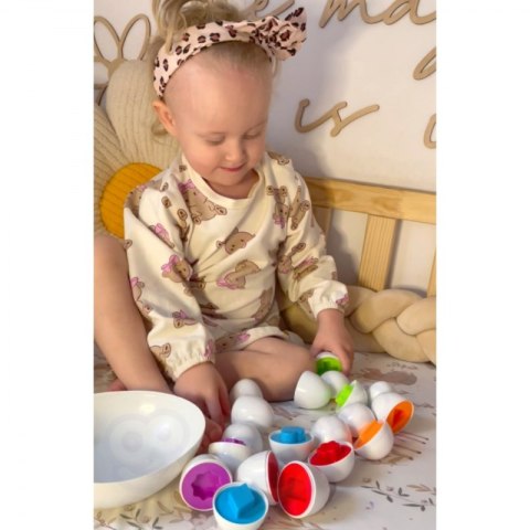 Kolorowa Kura Sorter WOOPIE – Edukacyjna Zabawka Montessori, 12 Jajek
