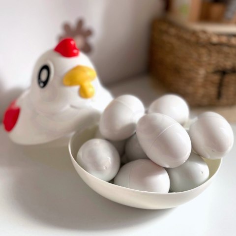 Kolorowa Kura Sorter WOOPIE – Edukacyjna Zabawka Montessori, 12 Jajek