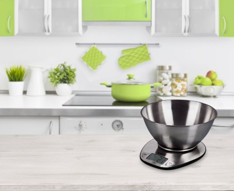 Waga Kuchenna Elektroniczna WK320 Inox – LCD, Zdejmowana Miska, 5kg
