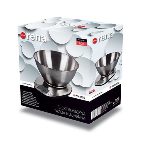 Waga Kuchenna Elektroniczna WK320 Inox – LCD, Zdejmowana Miska, 5kg