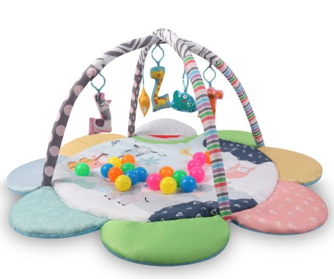 Mata Edukacyjna TinyMini 2w1 Kwiat Zoo Z Piłeczkami 0+