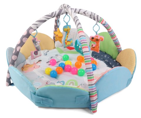 Mata Edukacyjna TinyMini 2w1 Kwiat Zoo Z Piłeczkami 0+