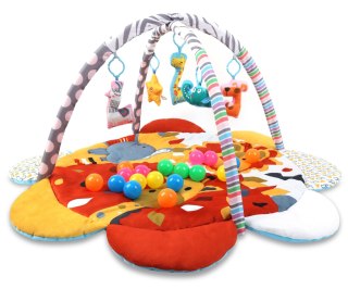 Mata Edukacyjna TinyMini 2w1 Kwiat Safari Z Piłeczkami 0+