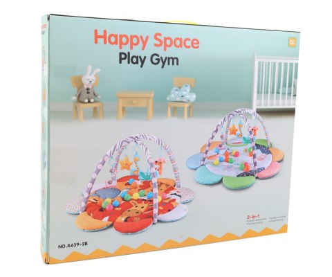 Mata Edukacyjna TinyMini 2w1 Kwiat Safari Z Piłeczkami 0+