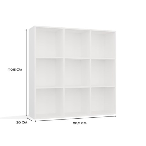 Regał komorowy MALAX 3x3 biały 110 cm półki książki zabawki HDF