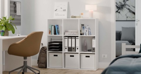 Regał komorowy MALAX 3x3 biały 110 cm półki książki zabawki HDF