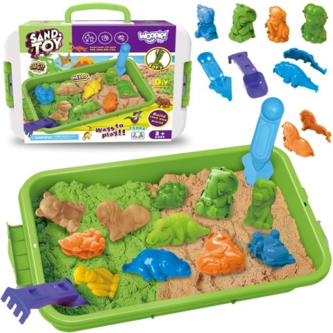 Piasek kinetyczny 1,5 kg Zestaw XXL ZOO Safari zestaw sensoryczny Woopie