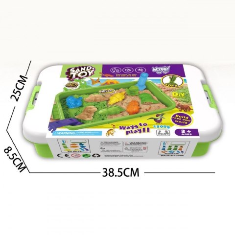 Piasek kinetyczny 1,5 kg Zestaw XXL ZOO Safari zestaw sensoryczny Woopie